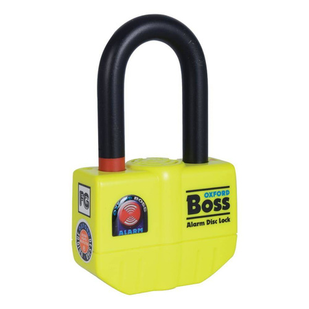 OXFORD BIG BOSS BREMSSCHEIBENSCHLOSS MIT 110 DB ALARM 14 MM STIFT GELB